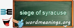WordMeaning blackboard for siege of syracuse